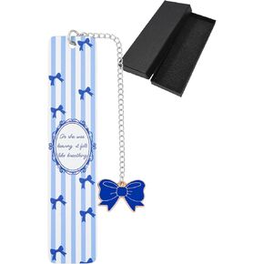 Pink Bow Metal Bookmark Gift Silver Chain Pendant with Bow for Women's Christmas Gift Book Lover Book Accessories School Supplies Office Stationery (Pink Bow) in Kuwait