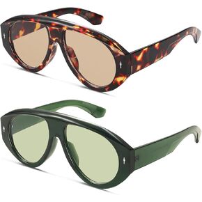 نظارات شمسية طويلة عصرية كبيرة الحجم للنساء والرجال بتصميم عتيق طراز 70s نظارات شمسية طيارين مكتنزة in Kuwait