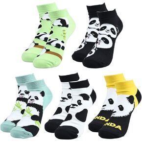 Womens Funny Animal Ankle Socks,5 Pairs Cute Cotton Low Cut Casual Ankle Socks for Teen Girls,Animal Lover Gift in Kuwait