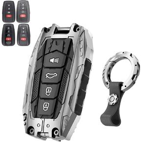 Heavy Key Fob Cover for Toyota,Car Key Case Protector for RAV4 Camry Highlander 4Runner Corolla Avalon Mirai Prius 86 C-HR HYQ14FBC Zinc Alloy Keychain (Black) in Saudi Arabia