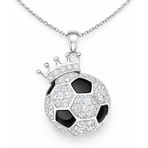 Sport Necklace for Women: 925 Sterling Silver Crown Softball/Soccer/Volleyball Pendant with 5A Cubic Zirconia14K Gold Plated Birthday Gift Jewelry for Women Who Love Sport in Kuwait