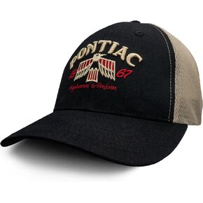 Tee Luv Pontiac Firebird Hat - 1967 Firebird Car Logo Baseball Cap (Black and Beige) in Saudi Arabia