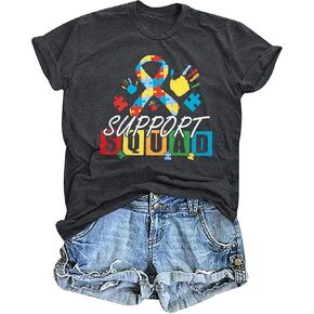 Autism Awareness Shirt Women Love Needs No Words Shirt Autism Special Education Love Heart Puzzle Piece Short Sleeve Tee in Kuwait