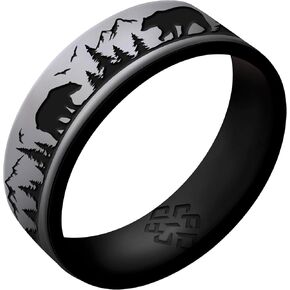 Knot Theory Bear Silicone Ring Men and Women Dual Layer Breathable Comfort Fit Wedding Engagement Band in Kuwait