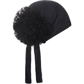 قبعات عمامة كيميائية للنساء - قبعات غطاء للرأس صلبة على شكل زهرة من الدانتيل، غطاء للرأس للعلاج الكيميائي للسرطان، غطاء لتساقط الشعر in Kuwait