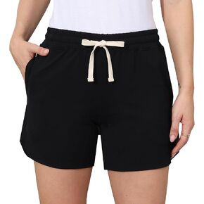 Women's Sweat Athletic Shorts Summer Elastic Waisted Comfy Beach Casual Shorts with Pockets in Kuwait