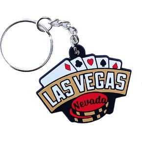 Vagabond Heart Las Vegas Keychain - PVC Rubber Las Vegas Nevada Key Ring - Purse or Bag Charm - Vegas Strip Souvenir Keyfob in Kuwait