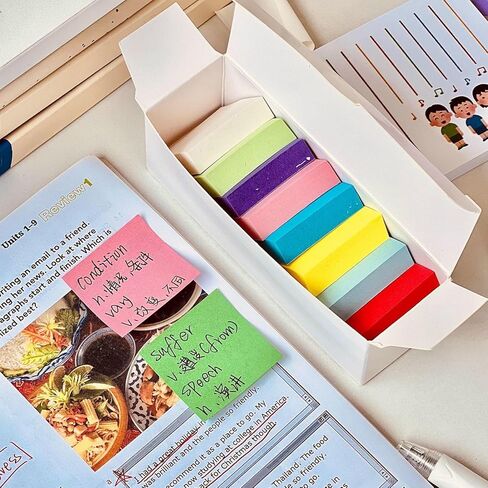 Colorful Mini Square Sticky Notes, 1.5x1.5 Inch 11 Bright Colors Pad, 1100 Sheets Reusable Page Flags Tabs for Books, Student Annotation, Office Planner & Journaling in Saudi Arabia