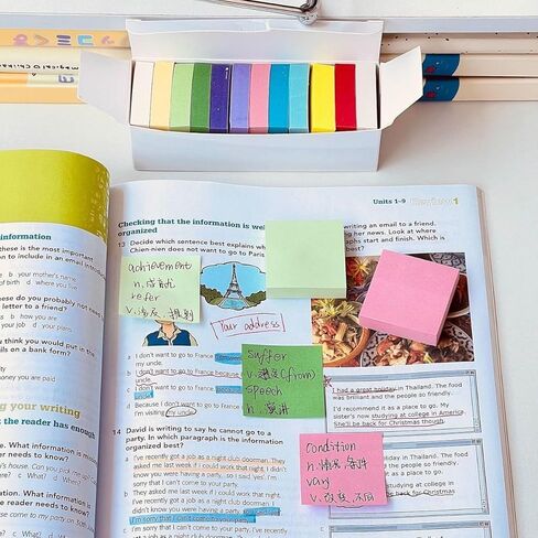 Colorful Mini Square Sticky Notes, 1.5x1.5 Inch 11 Bright Colors Pad, 1100 Sheets Reusable Page Flags Tabs for Books, Student Annotation, Office Planner & Journaling in Saudi Arabia