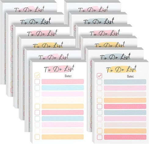 12 Packs to Do List Notepad, 600 Sheets Total – 4x6 Inch Colorful Sticky Notes for Office, Learning Places, Grocery & Daily Tasks – Fun & Practical Memo Pads for Coworkers, Friends, ADHD Organization in Kuwait