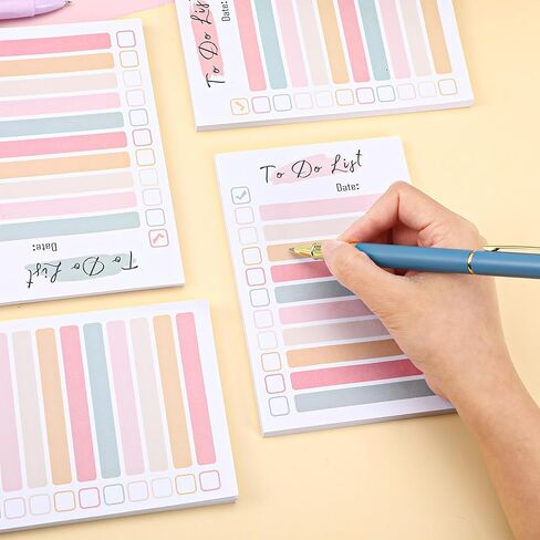 12 Packs to Do List Notepad, 600 Sheets Total – 4x6 Inch Colorful Sticky Notes for Office, Learning Places, Grocery & Daily Tasks – Fun & Practical Memo Pads for Coworkers, Friends, ADHD Organization in Kuwait