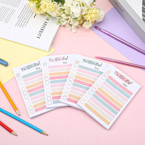 12 Packs to Do List Notepad, 600 Sheets Total – 4x6 Inch Colorful Sticky Notes for Office, Learning Places, Grocery & Daily Tasks – Fun & Practical Memo Pads for Coworkers, Friends, ADHD Organization in Kuwait
