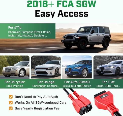 Autel Original OBD2 12+8 Adapter for Chrysler, OBD II Bypass Cable Gateway Protocol, Security Bypass 12 8 Connector Universal for FCA SGW Car, Fit for All Scanner MK808S MX808S MX900 MS906 Pro MS908S in Saudi Arabia