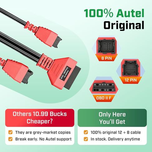 Autel Original OBD2 12+8 Adapter for Chrysler, OBD II Bypass Cable Gateway Protocol, Security Bypass 12 8 Connector Universal for FCA SGW Car, Fit for All Scanner MK808S MX808S MX900 MS906 Pro MS908S in Saudi Arabia