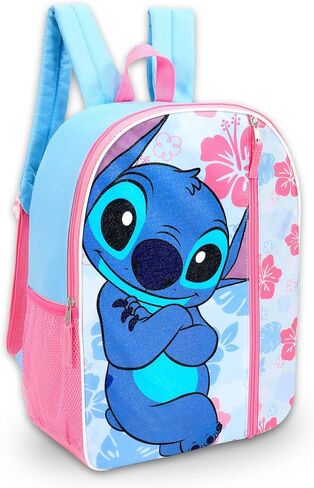 Disney Lilo and Stitch Backpack for Girls - Bundle with 16" School Bag, Water Bottle, Stickers, More | Stitch School Backpack for Kids Set in Saudi Arabia