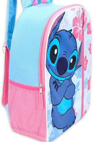 Disney Lilo and Stitch Backpack for Girls - Bundle with 16" School Bag, Water Bottle, Stickers, More | Stitch School Backpack for Kids Set in Saudi Arabia