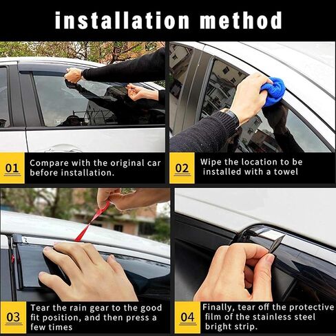 BODHIS Rain Guards for Buick Lacrosse 2009-2015 Car Accessories Rain Guards Side Window, Deflector Vent Window Visors in Kuwait