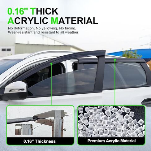 واقيات نافذة خارجية مثبتة على المطر لسيارة تويوتا كامري 2018-2024، منحرفة لتهوية الرياح كاملة الحجم، ملحقات السيارة، دخان داكن، مجموعة مكونة من 4 قطع مع خطوات أطول ومقاومة للماء in Kuwait