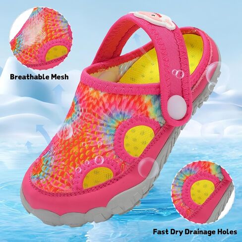 BARERUN Kids Water Shoes with Dual-Wears Boys Girls Quick Dry Breathable Water Shoes Closed Wide Toe Slide Sandals for Beach Swim Pool River in Kuwait