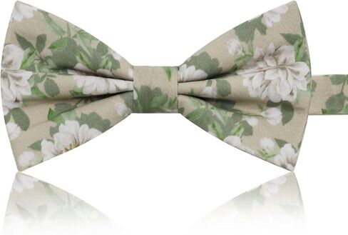 Floral Bow Ties for Men, Pre-tied Cotton Bowties Men Flower Printed Mens Bow Tie for Wedding Party Graduation Casual in Kuwait