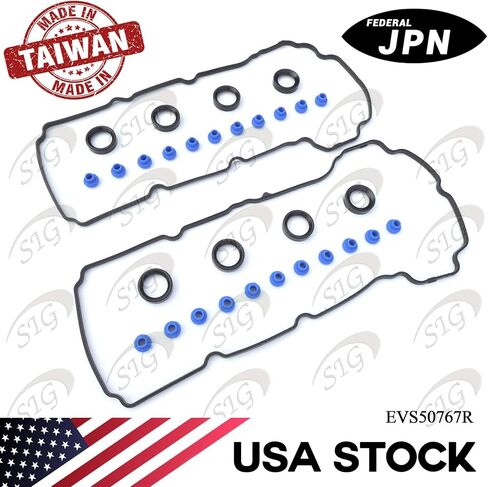 Engine Valve Cover Gasket Compatible with Ford & Lincoln & Mazda & Mercury Model Edge & Flex & Fusion & Taurus & MKS & MKT & CX-9 & Sable with Engine Base 3.5L V6 3.7L V6 (Rep# VS50767R) - EVS50767R in Kuwait