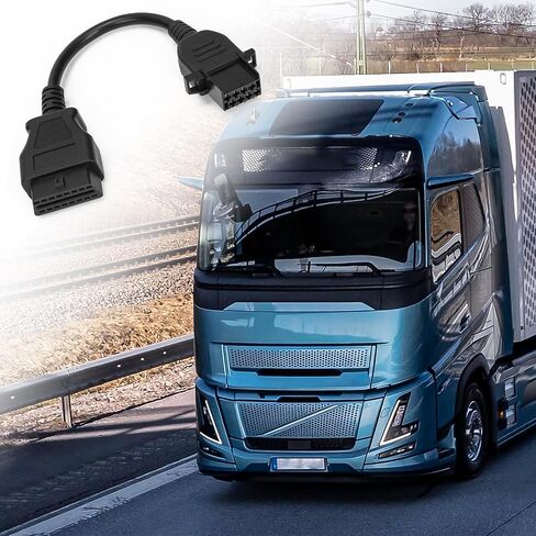8 Pin OBD1 to 16 Pin OBD2 Diagnostic Adapter Cable Compatible with Volvo Heavy Duty Truck, Work with Truck Obd2 Scanner Tools and Code Reader in Saudi Arabia