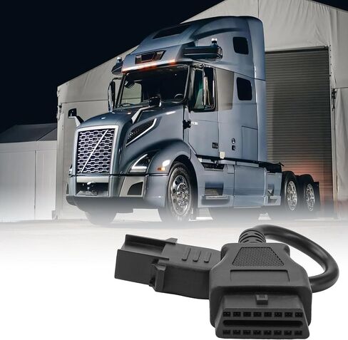 8 Pin OBD1 to 16 Pin OBD2 Diagnostic Adapter Cable Compatible with Volvo Heavy Duty Truck, Work with Truck Obd2 Scanner Tools and Code Reader in Saudi Arabia