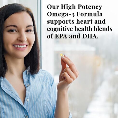 Basic Brands Smart Heart Odorless Omega-3 Fish Oil 1000mg - Triple Strength EPA & DHA, Non-GMO, Heart & Cognitive Support - 90 Burpless Softgels - 2-Pack in Saudi Arabia
