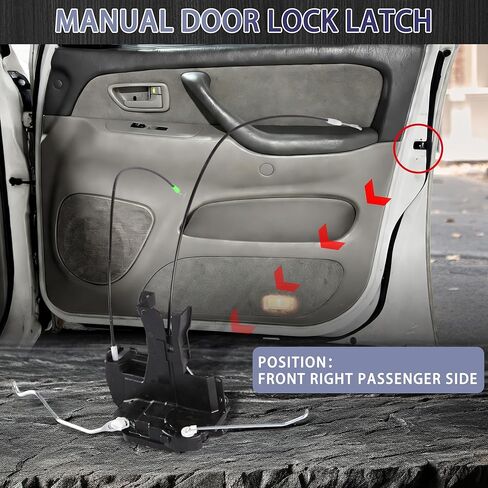 Manual Door Lock Latch Assembly Passenger Side Compatible for Toyota Tundra 2000-2006 Front Right Non-Power Lock Latch Replacement in Saudi Arabia