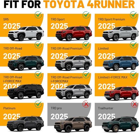 واقيات الطين واقيات الطين مناسبة لتويوتا 4 رانر 2025 2026 4 قطعة مصدات الإطارات الخارجية واقيات الطين عدة بطانة عجلة السيارة إصدار ضيق in Kuwait