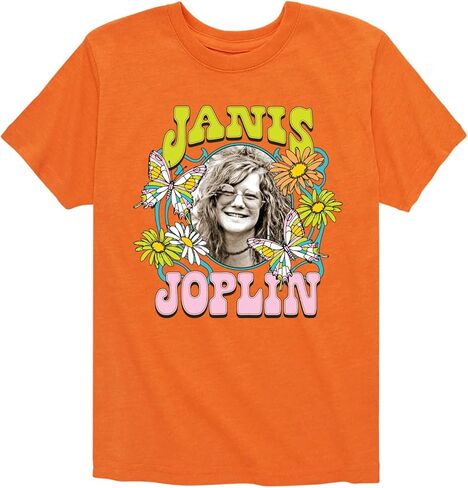 HYBRID APPAREL - Janis Joplin - Butterfly and Flowers - Toddler and Youth Short Sleeve Graphic T-Shirt in Saudi Arabia