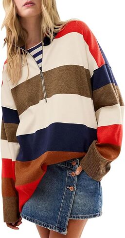 Casual Pullover Sweaters for Women, Oversized Long Sleeve Turtleneck Knit Sweaters in Saudi Arabia