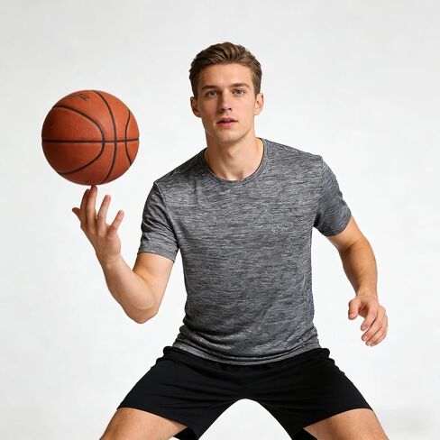 Mens Athletic T Shirt Quick Dry Moisture Wicking Short Sleeve Performance Sports Tee for Basketball Gym Outdoor Training in Saudi Arabia