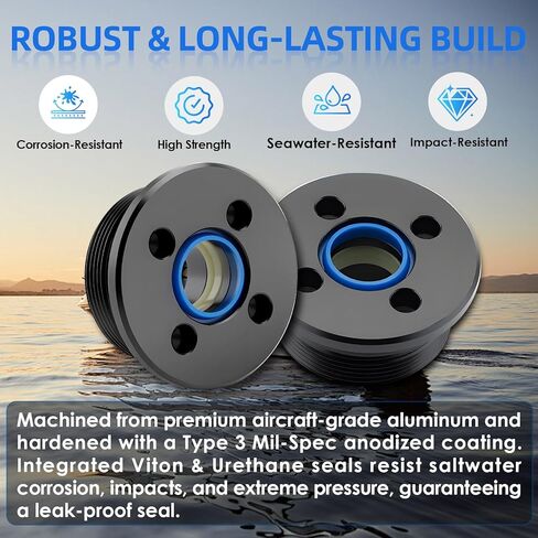 Trim Cap Cylinder With Seals for Suzuki & Yamaha 4 & 6 Cyl 2 & 4 Stroke 115-300 HP fits 48630-96J00 48630-96J01 48630-96J02 48630-96J03 64E-43821-01-00 64E-43821-02-00 2pcs in Kuwait