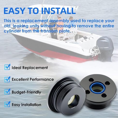 Trim Cap Cylinder With Seals for Suzuki & Yamaha 4 & 6 Cyl 2 & 4 Stroke 115-300 HP fits 48630-96J00 48630-96J01 48630-96J02 48630-96J03 64E-43821-01-00 64E-43821-02-00 2pcs in Kuwait