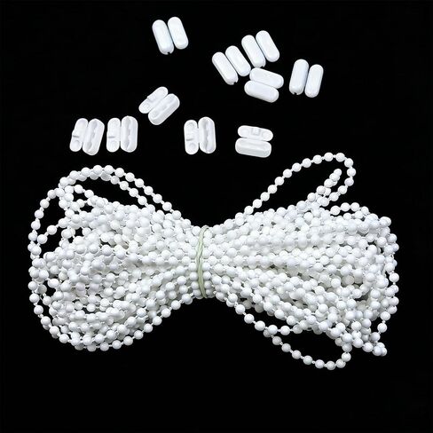 سلك أعمى بطول 10 أمتار مع 10 موصلات 10 أمتار (32.8 قدم) - استبدال سلسلة الخرز الكروي البلاستيكية العالمية للظلال - البندقية، الرومانية، العمودية، قرص العسل in Kuwait