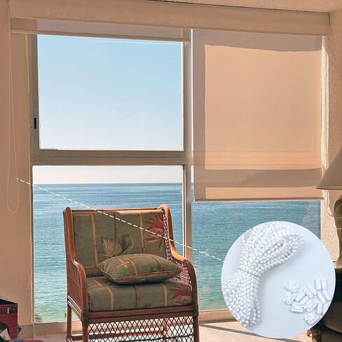 سلك أعمى بطول 10 أمتار مع 10 موصلات 10 أمتار (32.8 قدم) - استبدال سلسلة الخرز الكروي البلاستيكية العالمية للظلال - البندقية، الرومانية، العمودية، قرص العسل in Kuwait