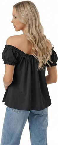 YOINS Babydoll Tops for Women Summer Cute Off Shoulder Loose Fit Tie Front Tank Tops Casual Going Out Flowy Shirt in Saudi Arabia