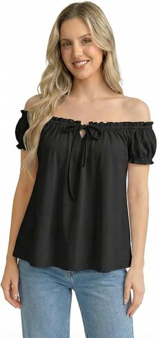 YOINS Babydoll Tops for Women Summer Cute Off Shoulder Loose Fit Tie Front Tank Tops Casual Going Out Flowy Shirt in Saudi Arabia