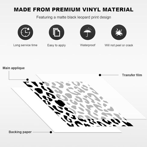 قطعتان من ملصقات النوافذ الجانبية للسيارة، ملصقات نافذة الربع الخلفي بطباعة الفهد الفهد مسبقًا، ملصق نوافذ جانبية بتصميم حيوان الفهد المقاوم للأشعة فوق البنفسجية لمعظم السيارات in Kuwait