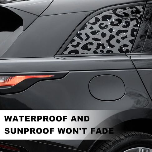 قطعتان من ملصقات النوافذ الجانبية للسيارة، ملصقات نافذة الربع الخلفي بطباعة الفهد الفهد مسبقًا، ملصق نوافذ جانبية بتصميم حيوان الفهد المقاوم للأشعة فوق البنفسجية لمعظم السيارات in Kuwait