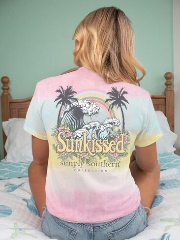 Simply Southern Women's Relaxed-Fit Short Sleeve T-Shirt | Sunkissed | Preppy and Stylish Women’s T-Shirt, Large in Saudi Arabia