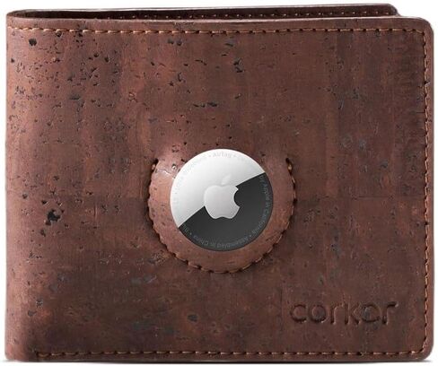 محفظة كوركور رفيعة ثنائية الطي للرجال - علامة محفظة كورك - جلد نباتي لم يتم الإساءة إلى الحيوانات لتصنيعه باللون البني in Kuwait