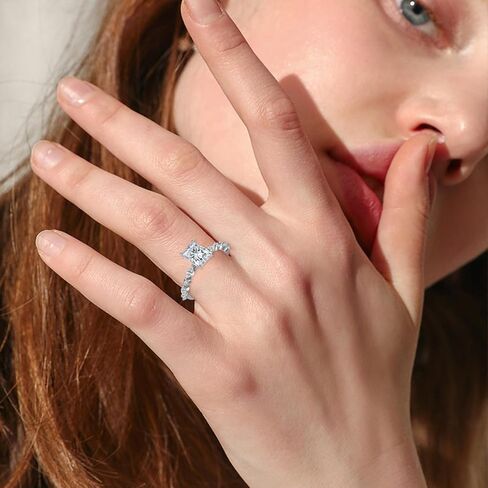 2CT Radiant Cut Moissanite Engagement Rings for Women 925 Sterling Silver D Color VVS Clarity Moissanite Wedding Rings for Her in Kuwait