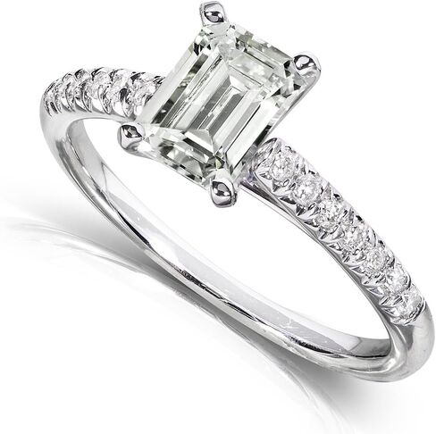 Kobelli Emerald Cut Moissanite Engagement Ring 1 1/5 CTW 14k White Gold in Saudi Arabia