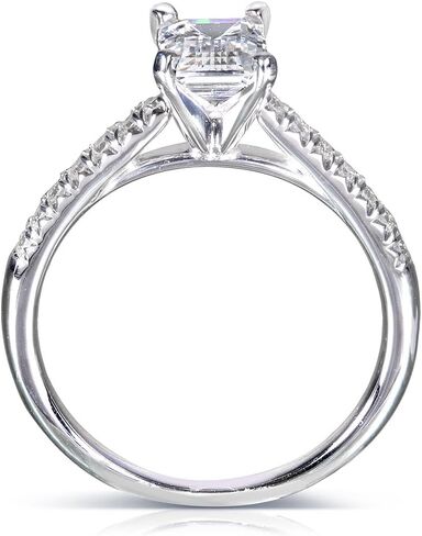 Kobelli Emerald Cut Moissanite Engagement Ring 1 1/5 CTW 14k White Gold in Saudi Arabia