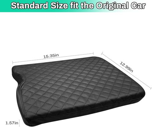 Center Console Cushion Compatible with Ford F150 2015-2025,2017-2025 F250 F350 F450 with 40/20/40 Jump Seat,PU Leather Front Center Jump Seat Console Cover,Jump Seat Only in Saudi Arabia