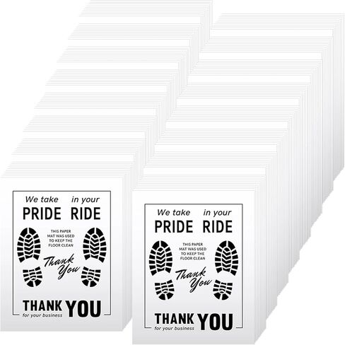 500 Pcs Paper Floor Mats for Cars - 20×16" Disposable Paper Automotive Floor Protectors, Auto Vehicles Floor Covers with Footprint Words, White Floor Pads for Cars in Saudi Arabia