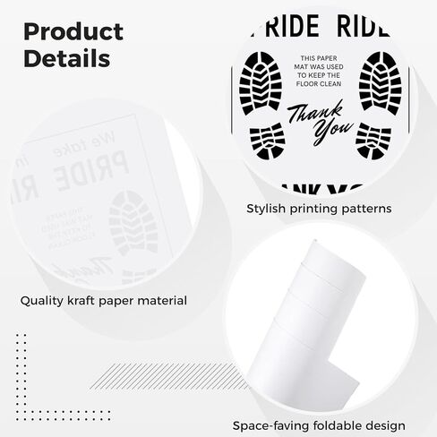 500 Pcs Paper Floor Mats for Cars - 20×16" Disposable Paper Automotive Floor Protectors, Auto Vehicles Floor Covers with Footprint Words, White Floor Pads for Cars in Saudi Arabia