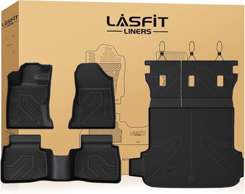 LASFIT Full Set Floor Mats for Subaru Outback 2026, All Weather TPE Custom Fit Floor Liners 1st & 2nd Row & Seat Back Mat & Cargo Mat for Outback 2026,Black in Saudi Arabia